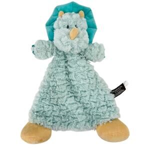 DEMDACO Triceratops Dinosaur Lovey Security Blanket Blue Plush 13"